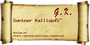 Gantner Kalliopé névjegykártya
